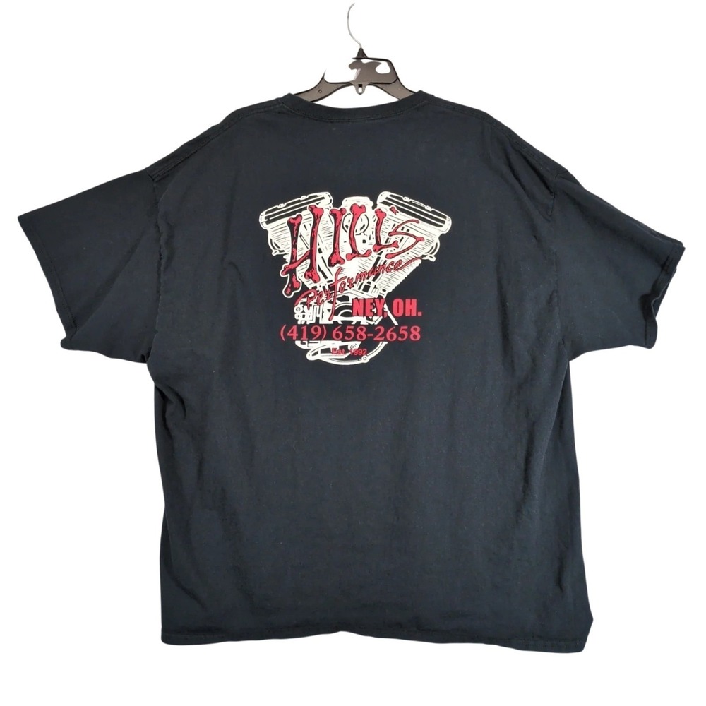 Hill's Performance Motorcycle Shop Ney OH Black T-Shirt Mens 3XL Engine Biker